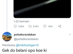 Lini Masa Cuitan Twitter Polsek Srandakan soal Tragedi Kanjuruhan