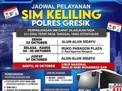 Catat Rek! SIM Keliling Gresik Mangkal di Menganti Selama 3 Hari