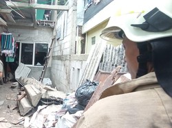 Penampakan Tembok Tangga yang Roboh Tewaskan Warga di Jaktim