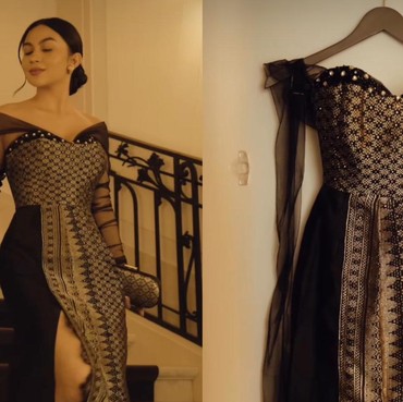 7 Pesona Memukau Ariel Tatum Pakai Gaun Songket di Paris Fashion Week