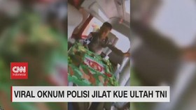 VIDEO: Viral Oknum Polisi Jilat Kue Ultah TNI