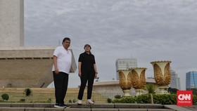 FOTO: Puan Maharani Bertemu Airlangga Hartarto di Monas