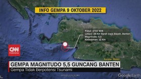 VIUDEO: Gempa Magnitudo 5,5 Guncang Banten