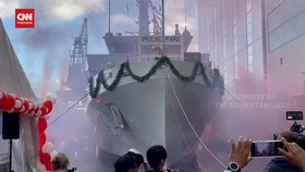 VIDEO: Peluncuran KRI Pulau Fani, Kapal Penyapu Ranjau Tercanggih RI