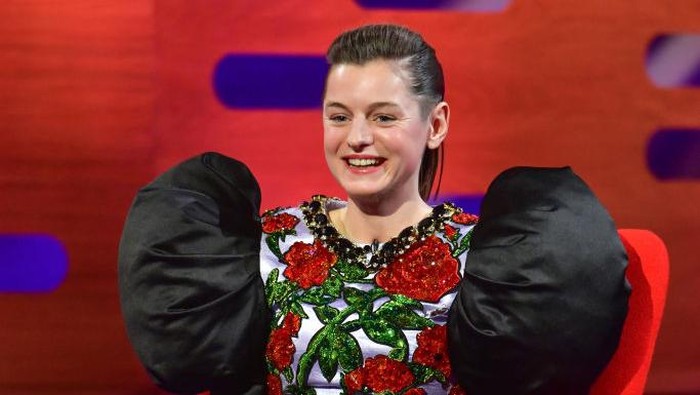 Emma Corrin during the filming for the Graham Norton Show at BBC Studioworks 6 Television Centre, Wood Lane, London, to be aired on BBC One on Friday evening. Picture date: Thursday November 5, 2020. Photo credit should read: PA Media on behalf of So TV (Photo by Matt Crossick/PA Images via Getty Images)