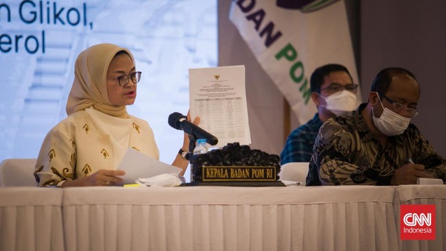 Kepala BPOM mengaku akan mengumumkan detail lengkap soal dua industri farmasi pelanggar ketentuan obat sirop itu pada Rabu (8/11).