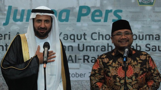 Menteri Haji dan Umrah Arab Saudi, Tawfiq bin Fawzan Al Rabiah, mengatakan jemaah RI akan menjadi jemaah pertama yang mendapatkan kartu keberangkatan haji