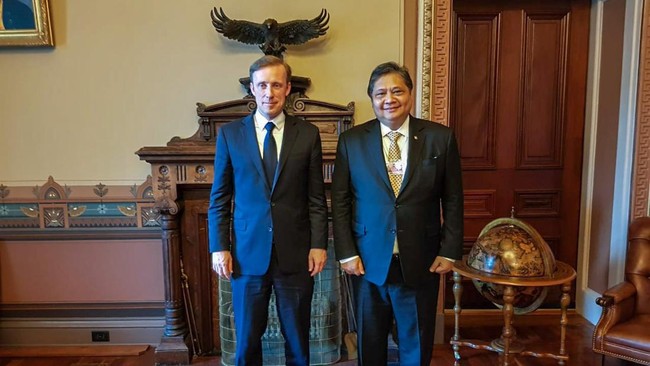 Menemui APNSA AS Jack Sullivan pada Senin (24/10), Airlangga Hartarto berdiskusi tentang Presidensi G20 di Indonesia, hingga inisiasi penyelenggaraan PGII.