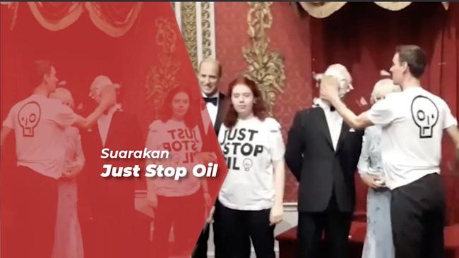 Patung Raja Charles Dilempari Kue oleh Aktivis Lingkungan di London