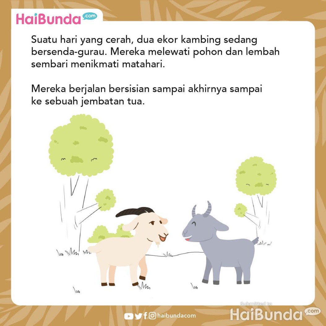 Dongeng Anak: Kisah 2 Kambing Keras Kepala