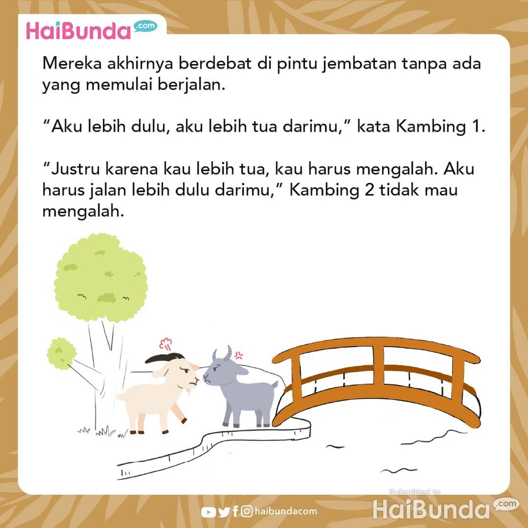 Dongeng Anak: Kisah 2 Kambing Keras Kepala