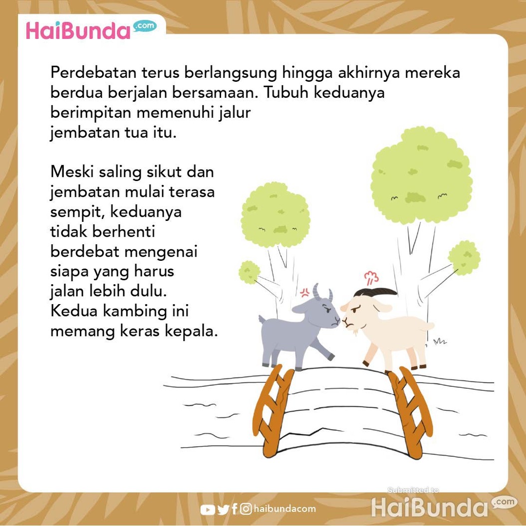 Dongeng Anak: Kisah 2 Kambing Keras Kepala
