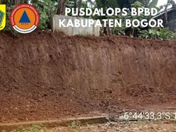 Tanah Longsor Tutup Saluran Irigasi Warga di Cigombong Bogor
