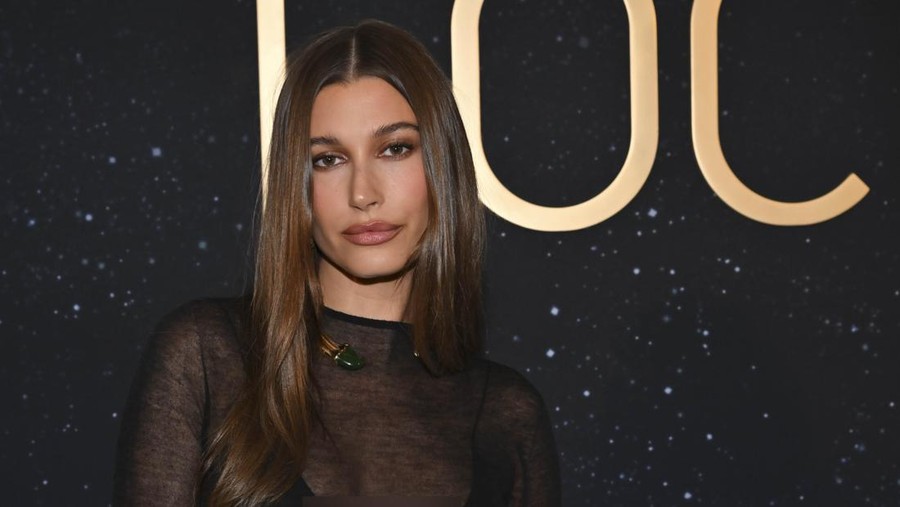 Hailey Bieber at the Tiffany & Co. Lock Event held at Sunset Tower Hotel on October 26, 2022 in West Hollywood, California. (Photo by Michael Buckner/WWD via Getty Images)