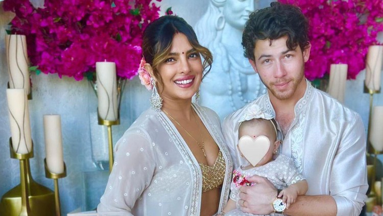 Nick Jonas dan Priyanka Chopra di Acara Diwali Bersama Anak