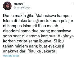 UIR Kecewa Mahasiswa Korban Sodomi Tak Melapor, Tapi Heboh Setelah Pulang