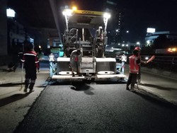Perbaikan Jl MT Haryono-Gatsu Arah Kuningan Jaksel Capai 92%