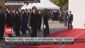 VIDEO: Presiden Korsel Kunjungi Altar Berkabung Tragedi Itaewon