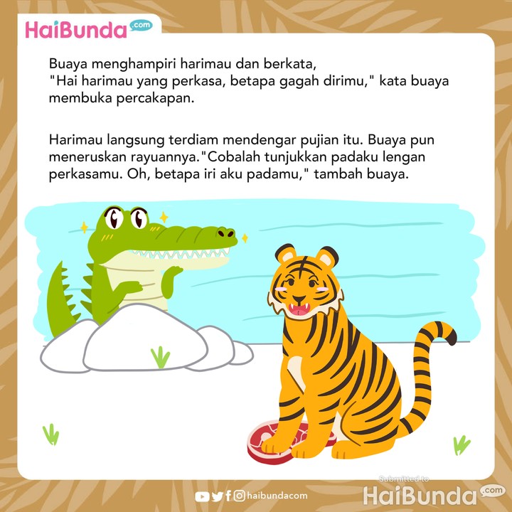 Dongeng Nusantara: Harimau Termakan Rayuan Buaya