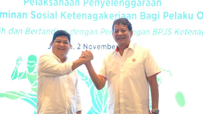 BPJS Ketenagakerjaan dan KONI sepakat melindungi seluruh pelaku olahraga melalui program jaminan sosial, termasuk untuk pelatih dan pendukung pertandingan.