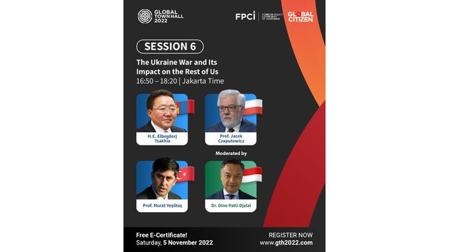 FPCI menggelar Global Town Hall 2022 dan membahas isu-isu dunia secara maraton selama 15 jam bersama sejumlah pembicara utama dari para pemimpin dunia.