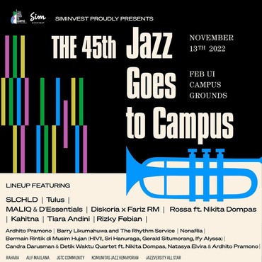 Daftar Musisi yang Tampil di Jazz Goes to Campus 2022