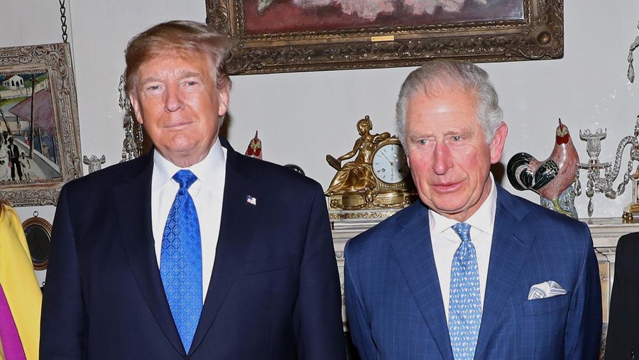Britain's Prince Charles, Prince of Wales (R) and US President Donald Trump (L) pose for a photograph at Clarence House in central London on December 3, 2019, ahead of the NATO alliance summit. - NATO leaders gather Tuesday for a summit to mark the alliance's 70th anniversary but with leaders feuding and name-calling over money and strategy, the mood is far from festive. (Photo by Chris Jackson / POOL / AFP) (Photo by CHRIS JACKSON/POOL/AFP via Getty Images)
