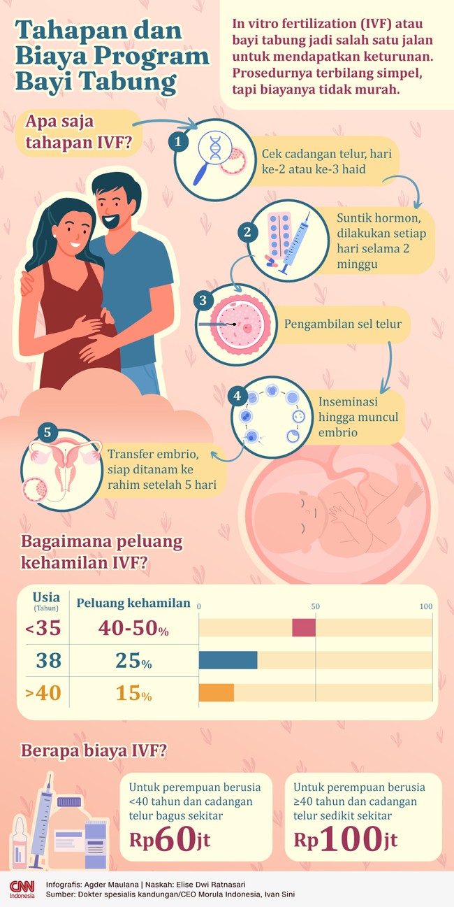 In vitro fertilization (IVF) atau bayi tabung jadi salah satu jalan untuk mendapatkan keturunan. Prosedurnya terbilang simpel, tapi biayanya tidak murah.