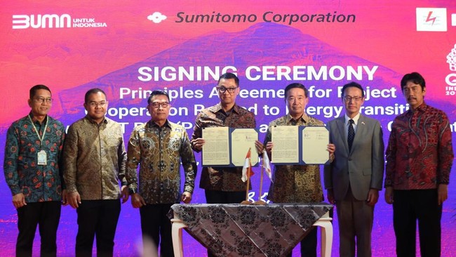 PLN menandatangani kerja sama dengan Sumitomo Corporation untuk mewujudkan percepatan transisi energi di Indonesia.