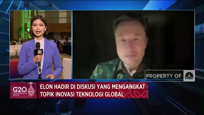 Elon Musk Hadir Virtual di B20 Pakai Batik Sulteng