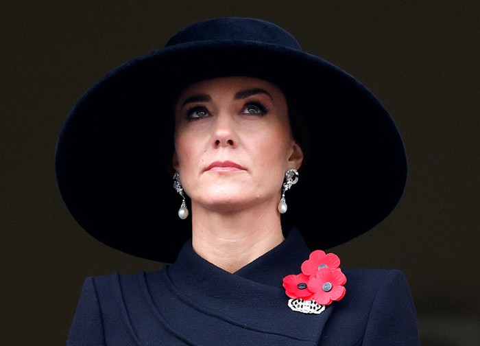 LONDON, UNITED KINGDOM - NOVEMBER 13: (EMBARGOED FOR PUBLICATION IN UK NEWSPAPERS UNTIL 24 HOURS AFTER CREATE DATE AND TIME) Catherine, Princess of Wales attends the National Service of Remembrance at The Cenotaph on November 13, 2022 in London, England. (Photo by Max Mumby/Indigo/Getty Images)