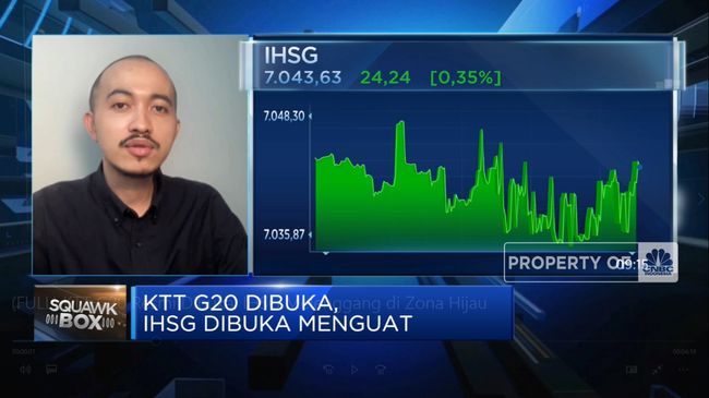 KTT G20 Resmi Dibuka, IHSG Melenggang di Zona Hijau