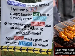 Kreatif! Warung Sate Ini Bikin Spanduk Promosi pakai Nama-nama Partai Politik