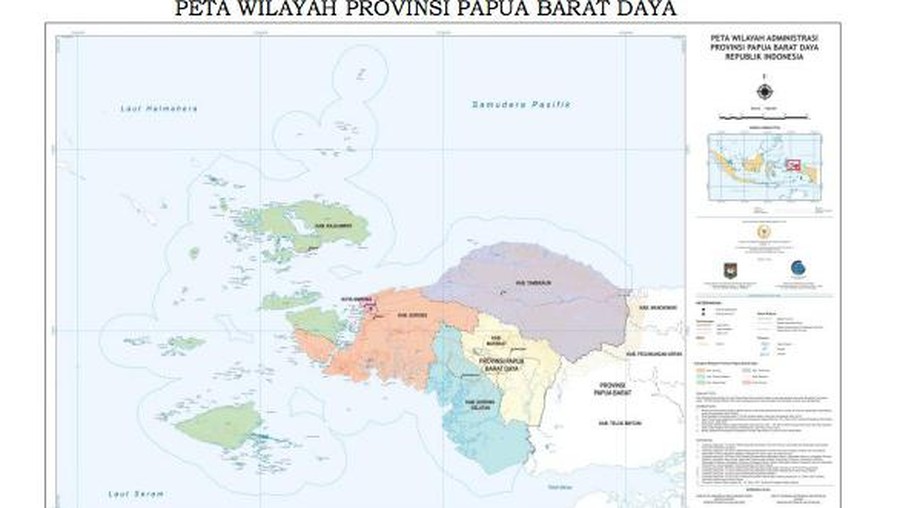 Peta Provinsi Papua Barat Daya