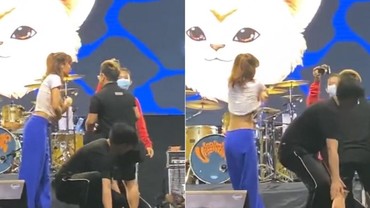 img-title 7 Momen Aksi Widy Vierratale Buka Baju & Hanya Pakai Bra Saat Manggung