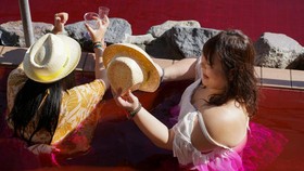 FOTO: Sensasi Berendam di 'Kolam Wine' Jepang