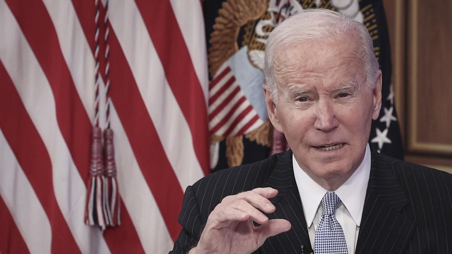 WASHINGTON, DC - NOVEMBER 18:  U.S. President Joe Biden speaks during an event with business and labor leaders at the White House complex November 18, 2022 in Washington, DC. During the event, Biden discussed efforts his administration has made to strengthen the U.S. economy. (Photo by Win McNamee/Getty Images)
