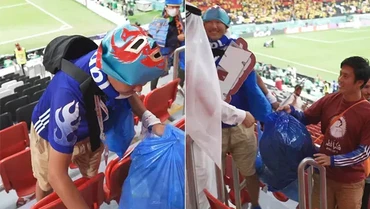 img-title Sugoi, Fans Jepang Bersihkan Stadion Saat Piala Dunia 2022 Qatar
