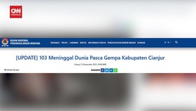 VIDEO: BNPB Catat Korban Tewas Gempa Cianjur 103 Orang