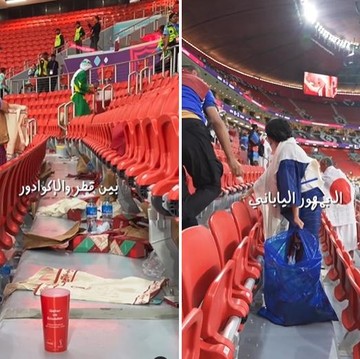 Viral Fans Jepang Bersih-bersih Stadion Qatar Bahkan Saat Timnasnya Belum Tanding! Alasannya Bikin Salut Lho, Beauties