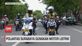 VIDEO: Polantas Surabaya Gunakan Motor Listrik