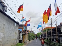 Euforia Piala Dunia 2022, Bendera Berbagai Negara Semarak di Kedonganan