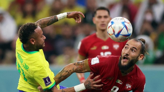 Berikut jadwal siaran langsung Brasil vs Swiss pada matchday kedua Grup G Piala Dunia 2022 di Stadion 974, Senin (28/11).