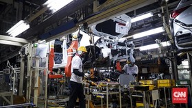 Suasana fasilitas Plant 1 TMMIN Karawang. (CNN Indonesia/Muhammad Ikhsan)