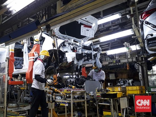Suasana fasilitas Plant 1 TMMIN Karawang. (CNN Indonesia/Muhammad Ikhsan)