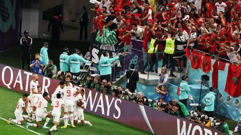 FOTO: Maroko Buat Belgia KO