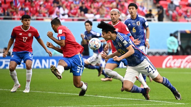 Jepang bermain imbang tanpa gol melawan Kosta Rika yang berjalan alot di babak pertama dalam laga Grup E Piala Dunia 2022.