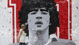Ilustrasi legenda Timnas Argentina, Diego Maradona.
