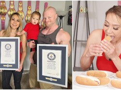 Keren! Pasangan Ini Berhasil Taklukkan Rekor Dunia Makan Hot Dog Tercepat
