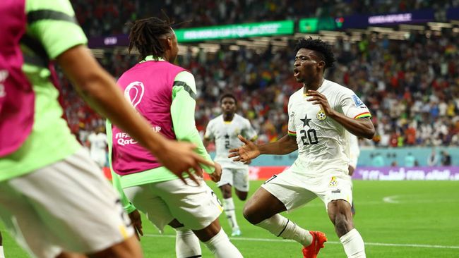 Ghana mengalahkan Korea Selatan dalam laga Grup H Piala Dunia 2022 yang berlangsung di Stadion Education City, Al Rayyan, Senin (28/11) malam.